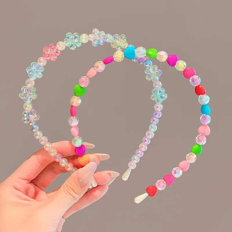 

Colorful Crystal Beads Princess Baby Girl Hair Hoops Cute Flower Butterfly Hair Band Fairy Headwear Kids Hair Accessories