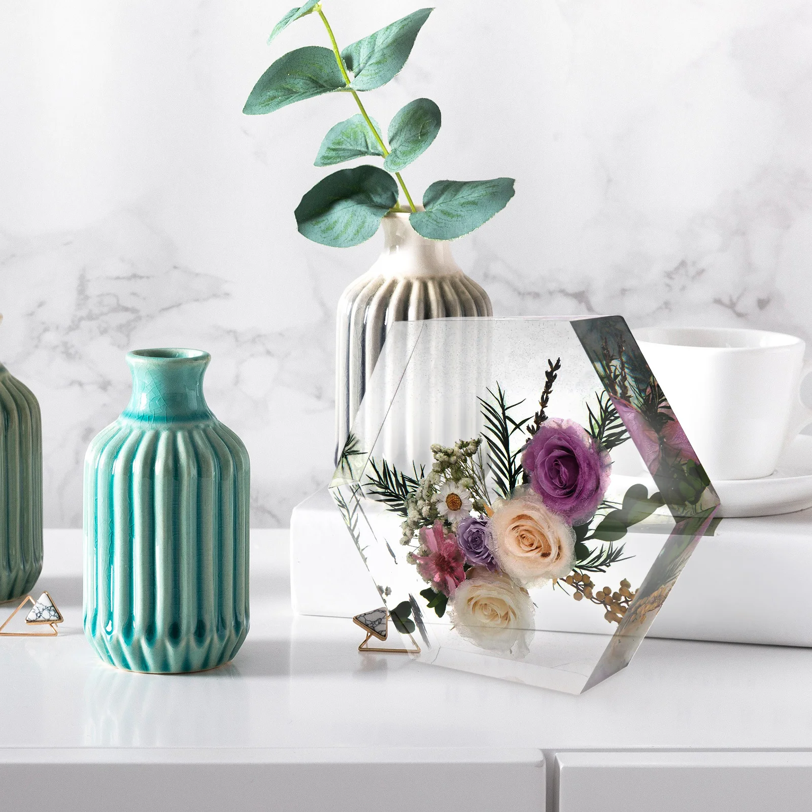 Hexagon Silicone Mold DIY Craft Making Tool Food Grade Safe Durable Easy Clean Reusable for Ornaments Manual Art