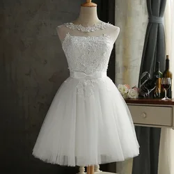 Short Cocktail Dresses Lace Applique A-line Bride Party Formal Gowns Vintage Homecoming Dress Graduation Dresses Robe De Soiree