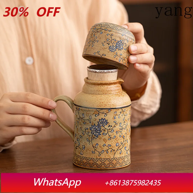 

LH ancient pottery small warm pot retro stuffy teacup ceramic thermal insulation tea set