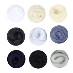 66S Basic Color Series Wool Fibre  for Needle Felting Wet Felting Wool Felting Handmade Spinning DIY Craft Materials