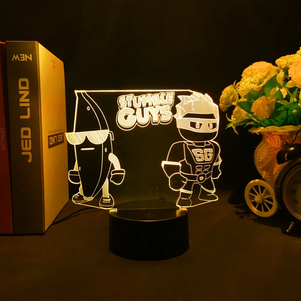 Acrylic 3d Lamp Stumble Guys for Gameroom Decor Kids Cool Birthday Gift Led Night Light Dropshipping