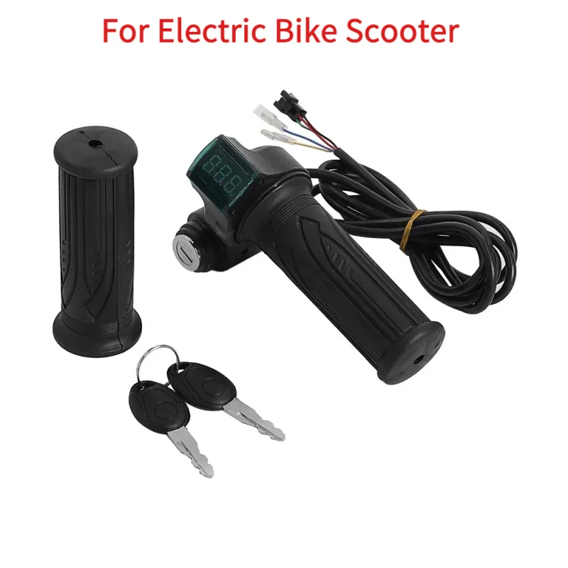 

24/36/48/60V LED Digital Meter For Electric Bike Scooter Throttle Grip Handlebar With Power Switch LED Display Repair Part