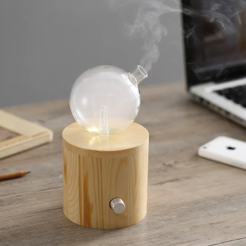 Waterless Pure Essential Oil Aroma Diffuser Aromatherapy Wood Glass Nebulizer Hotel Fragrance Diffuser Without Water For Home