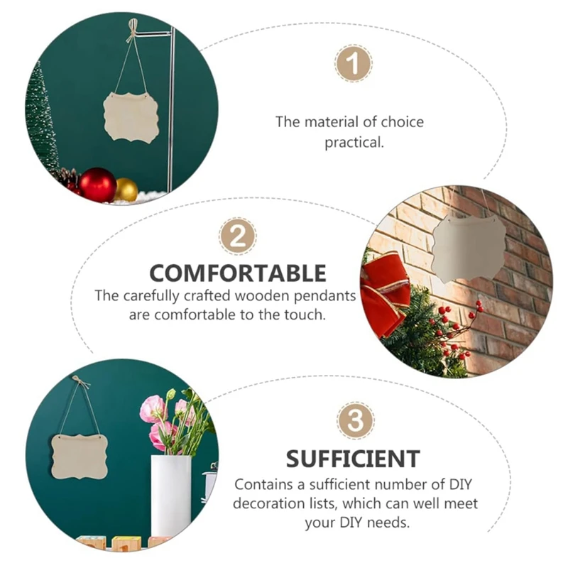 24Pcs Blank Wood Chips Ornament Front Door Sign Blank Signs For Listing Blank Wood Slices Wood