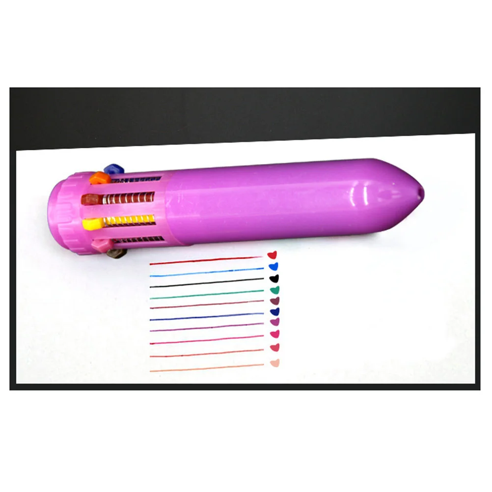 

12Pcs Multi Color Ballpoint Pens 10 in 1 Retractable Design Comfortable Flow Ideal for Notes Drawing Gift Kids Adults Assorted