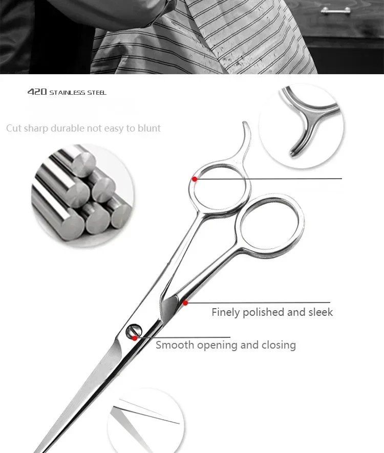 Professionelle Friseurscheren aus Edelstahl Haarschneidescheren für Salon Friseure Haarstylisten – Detail 5