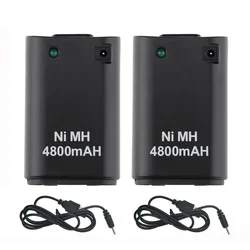 4800mAh Long-Lasting Power for Xbox 360 Controller - Rechargeable Battery Pack with Charging Cable Included