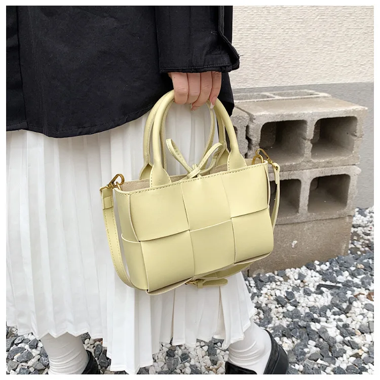 Fashion weave women handbag and purse Luxury Designer Lady Shoulder Satchels Bags PU Leather small Totes ladies Crossbody Bag