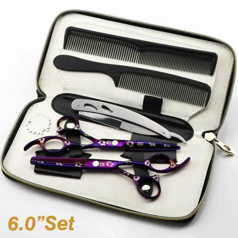 

Purple Sakura Japanese Hair Scissors Cheap Hairdressing Scissors Shears Hairdresser Shaver Haircut Scissors