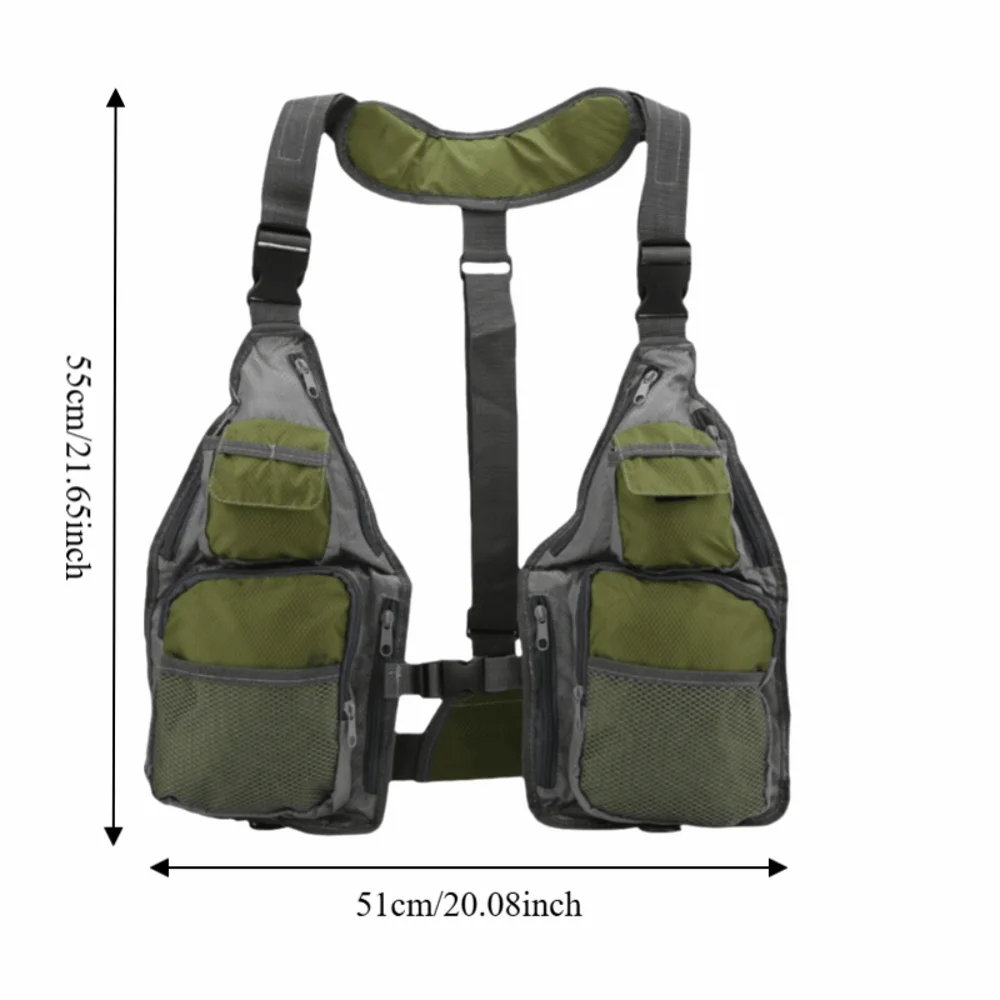 Chaleco de pesca transpirable Oxford 600D con múltiples bolsillos - imagen 5