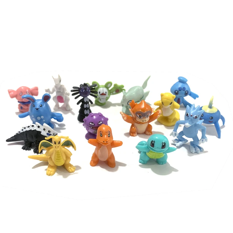 Tomy-Coleção Pokémon Figure Model, Anime Pikachu Pokeball, Poke Ball, Brinquedos Go Elf, Presente Dolls, Estilos Diferentes, 2-3cm, 12 Pcs, 24Pcs