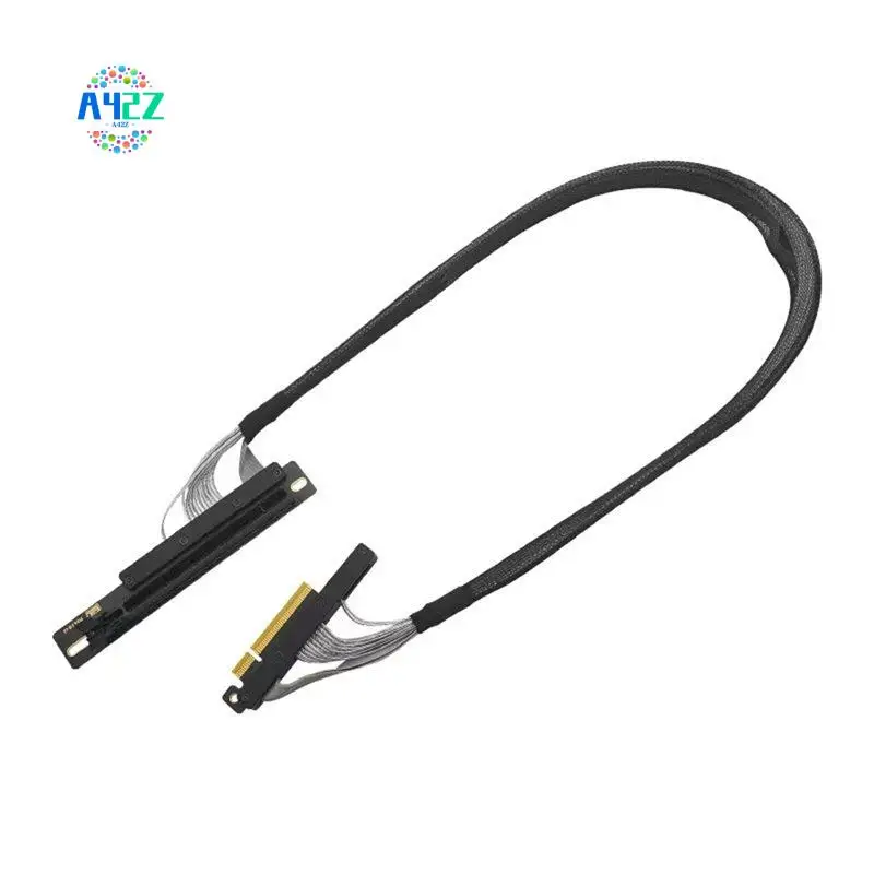 a42z-pci-e-40-x8-server-graphics-card-extension-cable-gen4-braided-mesh-silver-plated-wire-gpu-adapter-cable-for-ai-server