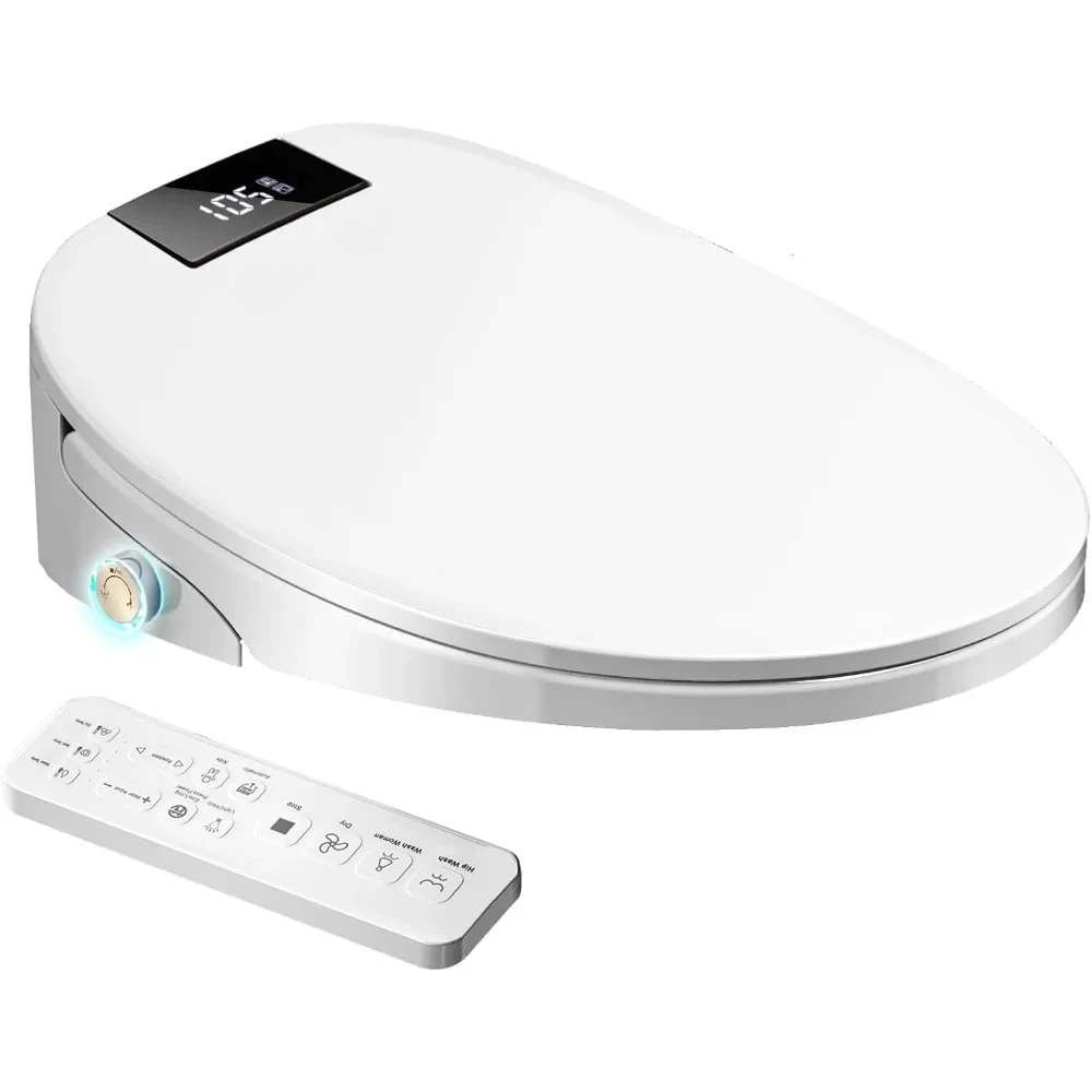 

Smart Bidet Toilet Seat Round, Electronic Heated Bidet with Adjustable Warm Air Dryer, Unlimited Bidet Warm Water, Toilet Seat