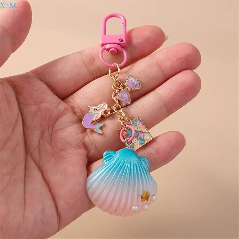 

X7XC Shell Keying Handbag Pendant Creative Keychain Car Chain Hanging Ornaments Shell Keyholders Bag Charm Decorations