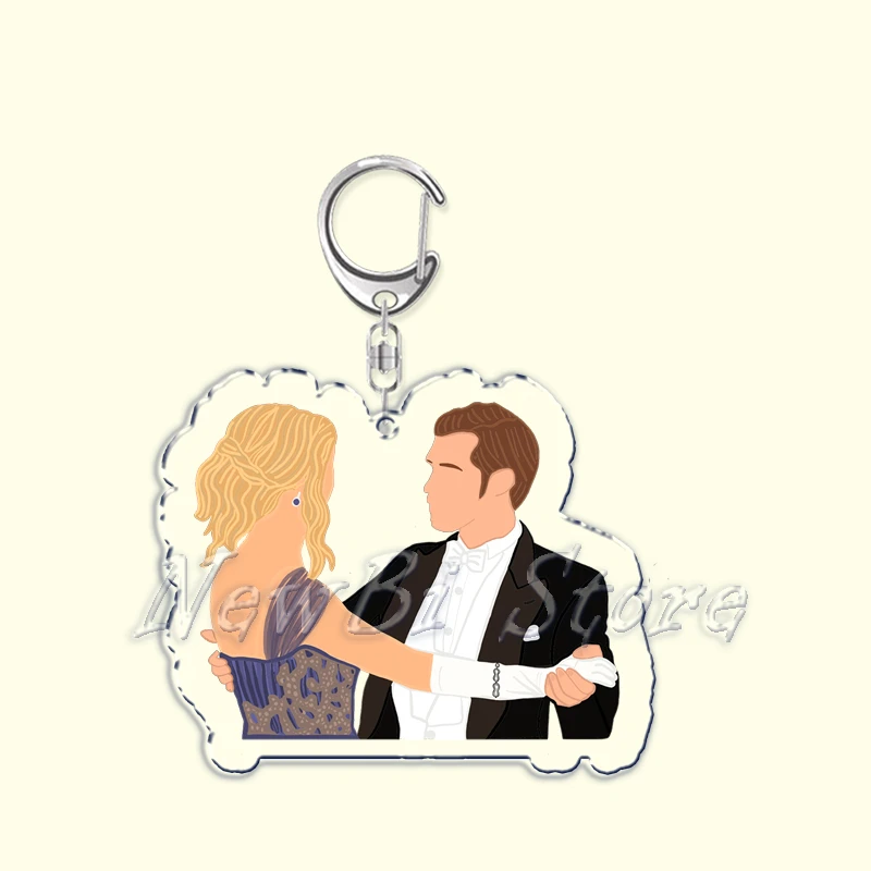 The Vampire Diaries Acrylic Keychain for Accessories Bag Damon Elena Stefan Pendant Key Chain Ring Keychains Jewelry Couple Gift