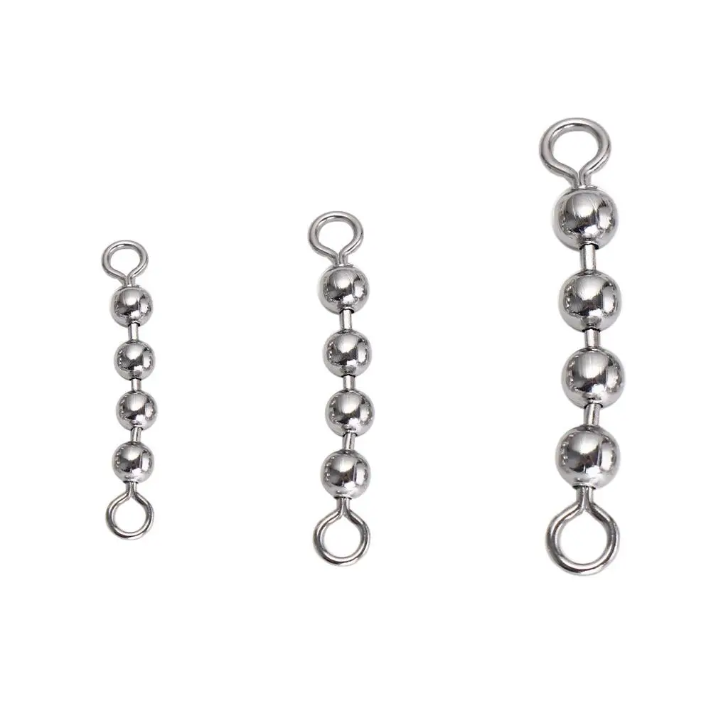 5pcs Bead Fishing Bead Chain Swivel Eight-figure Ring Stainless Steel Fishing Rolling Bead Chain Connector Corrosion-resistant