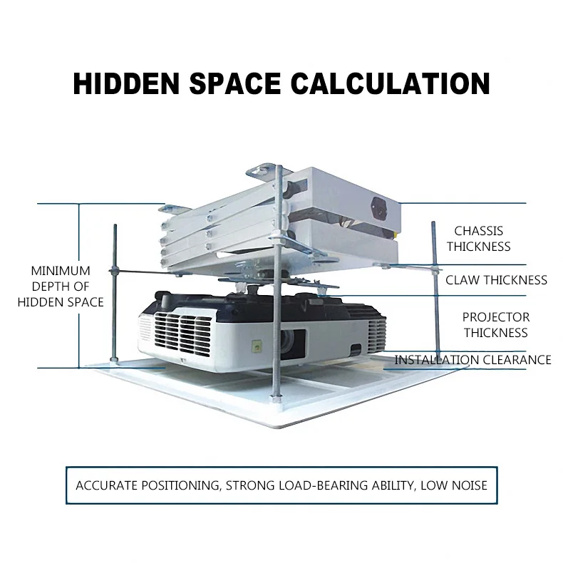 Projector Lift Bracket Electric Ceiling Mount Bracket For Cinema Church Motorized Scissor With Wireless Remote Control