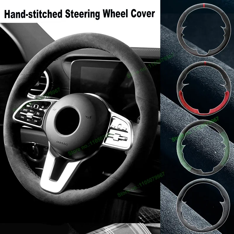 

Hand-Stitch Non-slip Alcanrata Leather Car Steering Wheel Cover Wrap for Benz W177 W205 C118 C257 W213 W463 H247 X247 X253 C253