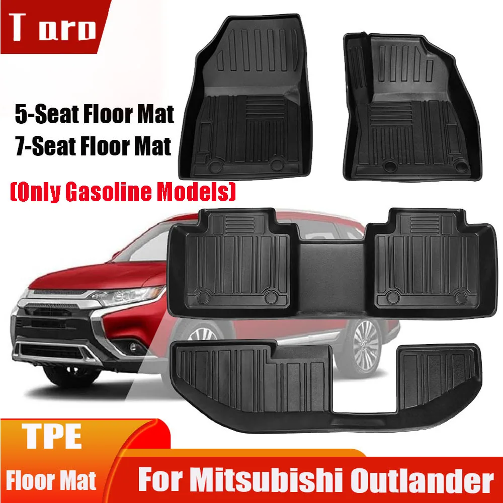 

Floor Mats for Mitsubishi Outlander 5&7 Seats 2014-2024 Custom Fit Odorless Carpets Durable Rubber All Weather Protection Liners