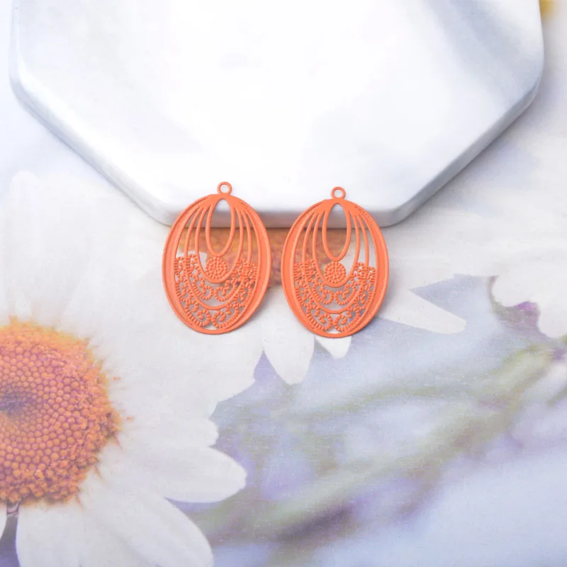 30 Stück AB494 Messing-Schmuckanhänger in Hellgold, ovale Charms für DIY-Ohrringe und Halsketten für Damen – Detail 11