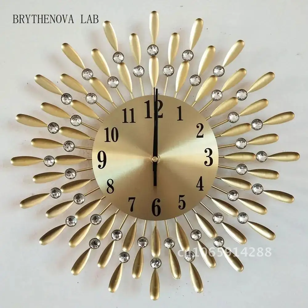 Two Colors Craft Modern Creative Design Wall Clock Mute Home Optional Living Fashion Metal Room Decoration Bedroom Diamond
