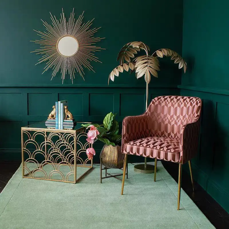 Amerikanische Retro-Villa, personalisierte goldene Palmblatt-Hotel-Homestay-Designer, kreative Wohnzimmer-Schlafzimmer-Stehlampe