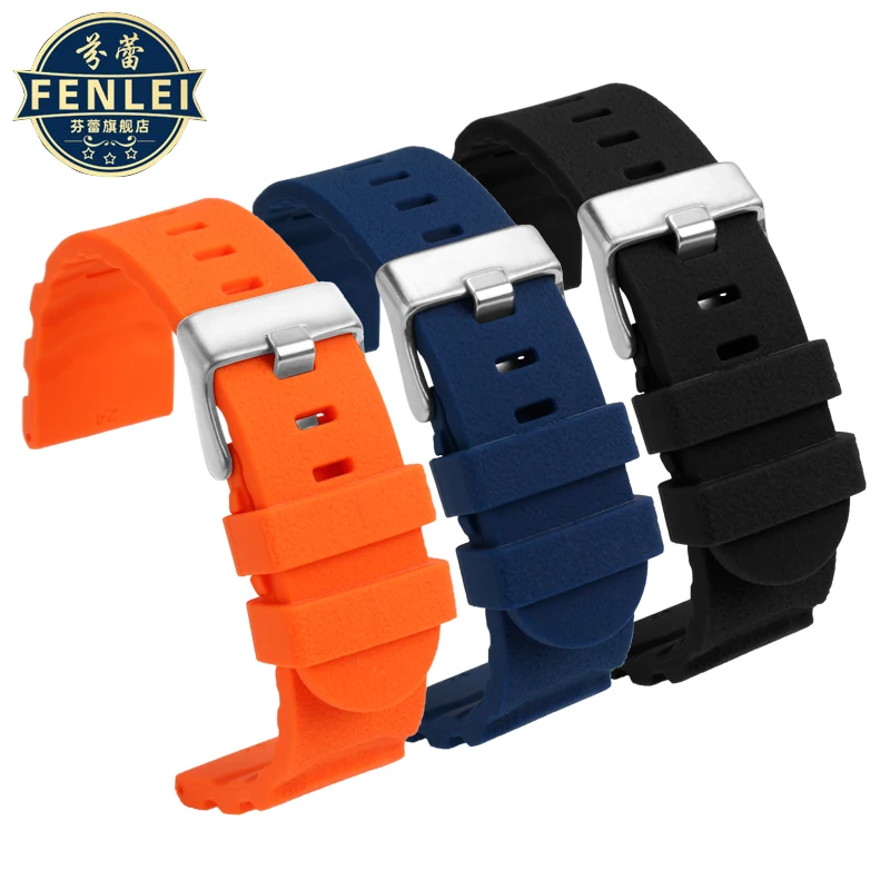 Pulseira de borracha para relógio Diesel, pulseira de silicone, 24mm, LUMINOX XS0321, 0329, 3251, 3749, 3749, 3741, Panerai, PAM380, 111, 351, acessórios