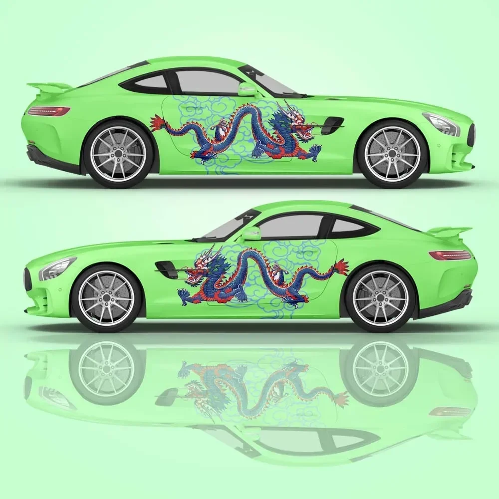 Chinese Traditional Art Car Body Stickers Chinese Totems Dragon Vinyl Car Side Decal Sticker Universal PVC Car Sticker