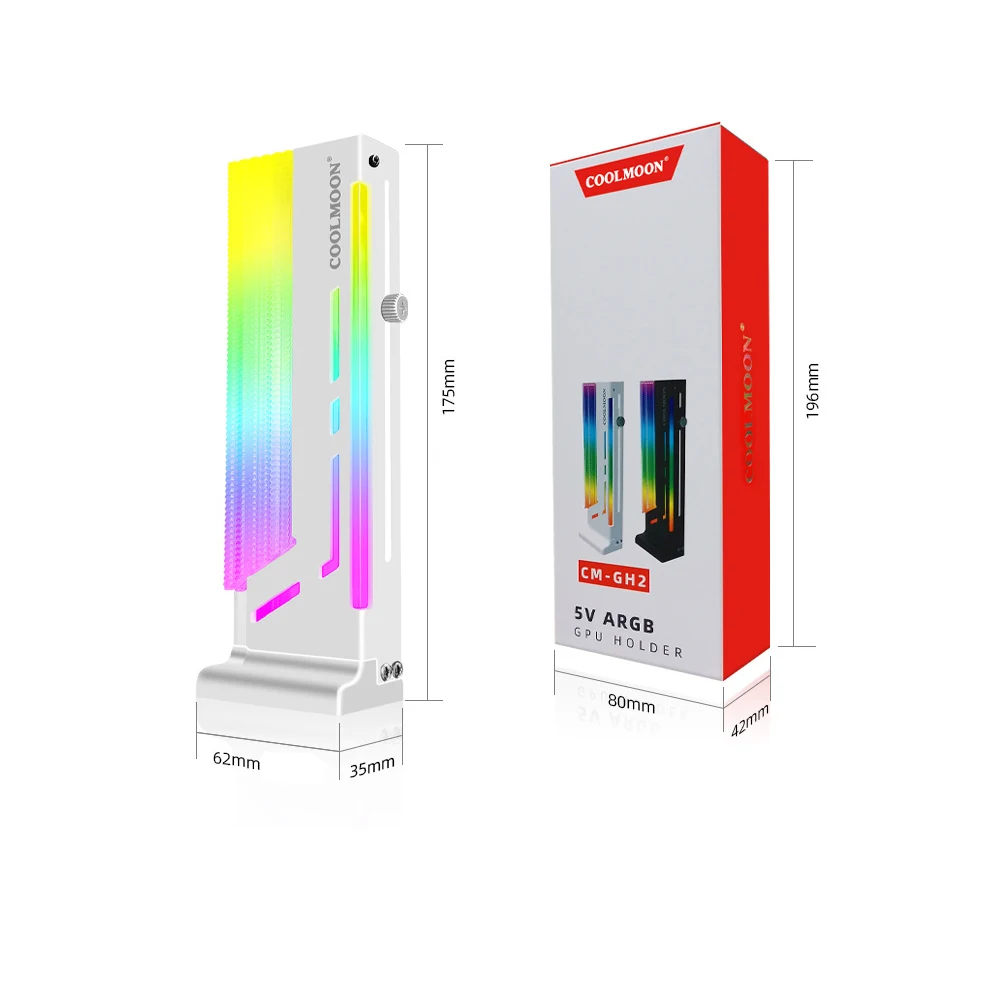 COOLMOON CM-GH2 Vertical GPU Stand Cooling Support Colorful 5V A-RGB Bracket Computer Graphics Video Card Holder with Controller