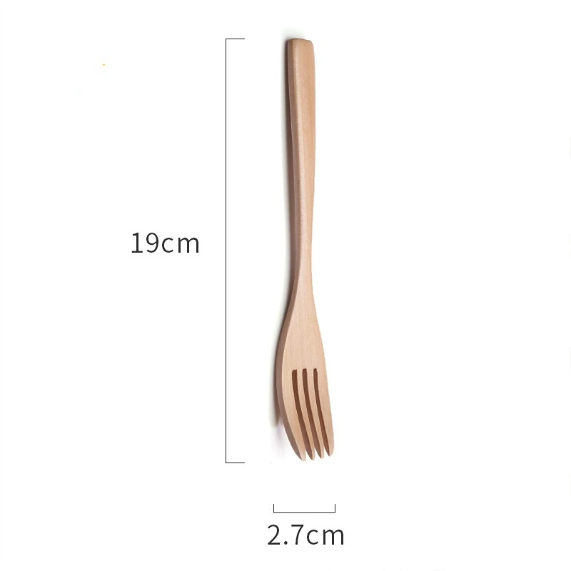 Portable Wood Tableware Kitchen Wooden Cutlery Sets Travel Dinnerware Suit Environmental with Cloth Pack Gifts Set