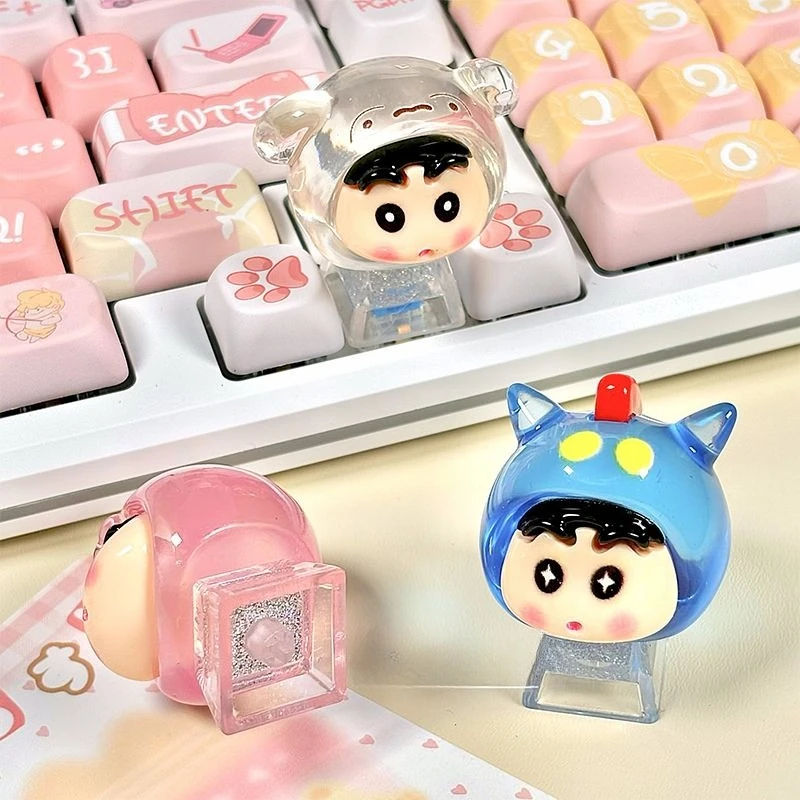 เครยอน ชินจัง บูชานฝาครอบคีย์บอร์ดสองมิติบุคลิกภาพสร้างสรรค์คอมพิวเตอร์กลไกดิสก์ปุ่มกดสามมิติ