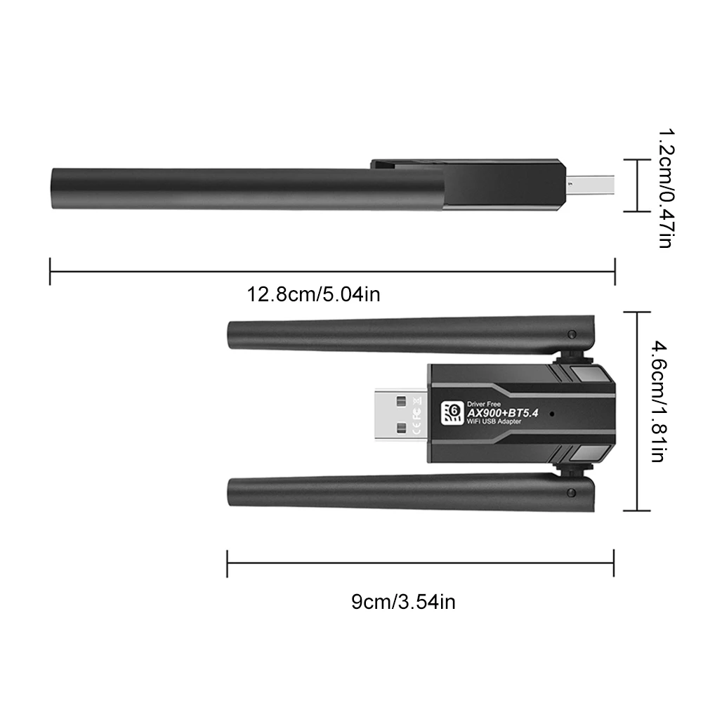 WiFi6 USB-Netzwerkkarte, Bluetooth-kompatibel, 5.4, treiberfreie drahtlose Netzwerkkarte, Dualband, 2,4 G und 5 GHz, für PC-Computer