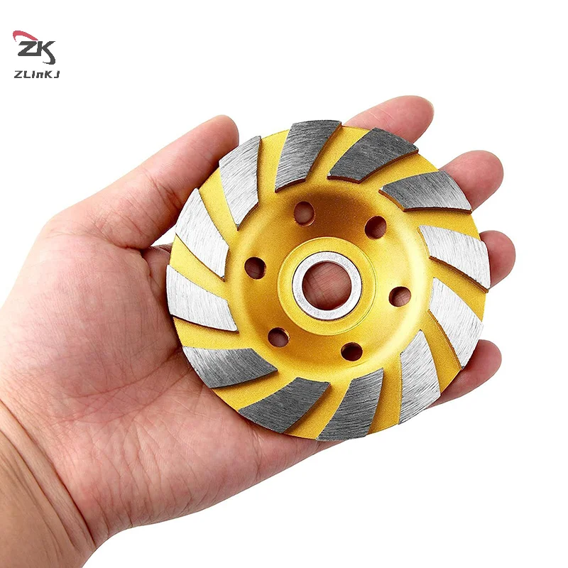 

4-дюймовый турбо-алмазный шлифовальный стакан для бетона, 12-сегментные сверхмощные круги для угловой шлифовальной машины для угловой шлифовальной машины