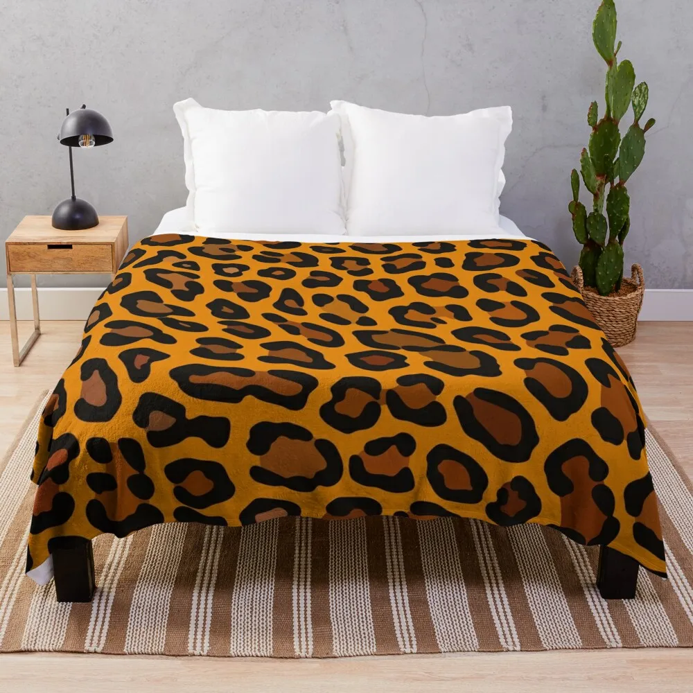 

Leopard seamless background art Throw Blanket Decorative Beds funny gift Soft Blankets