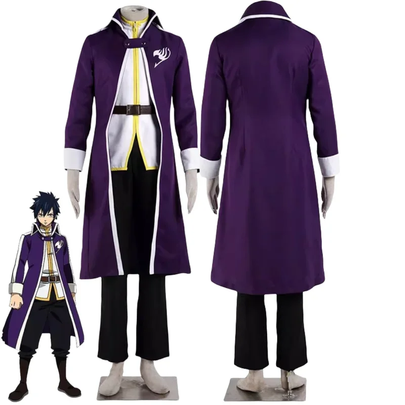 

FC6Anime Fairy Tail Gray Fullbuster Cosplay Costume Slayers Long Sleeved Trench Coat Uniform Adult Man Halloween Carnival S@FC8！