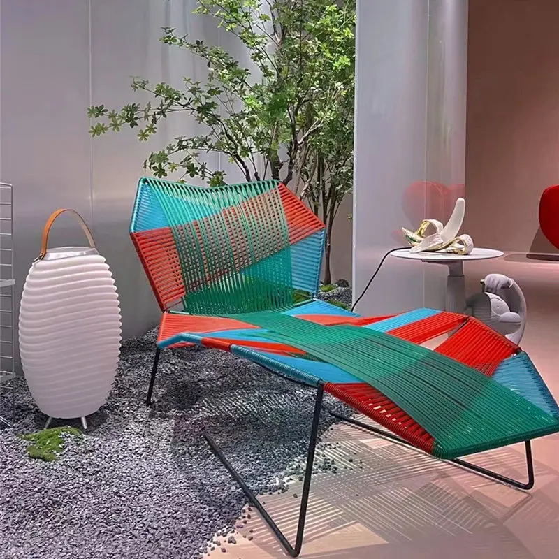 Courtyard seaside swimming pool rattan lazy sofa bed balcony beach chair
