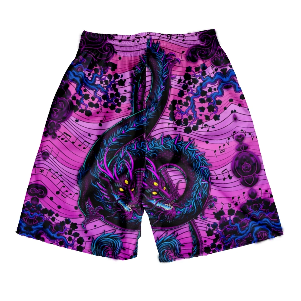 

Japanese Music Dragon 3D Board Shorts Trunks Summer New Quick Dry Beach Swimming Shorts Boys Hip Hop Short Pants