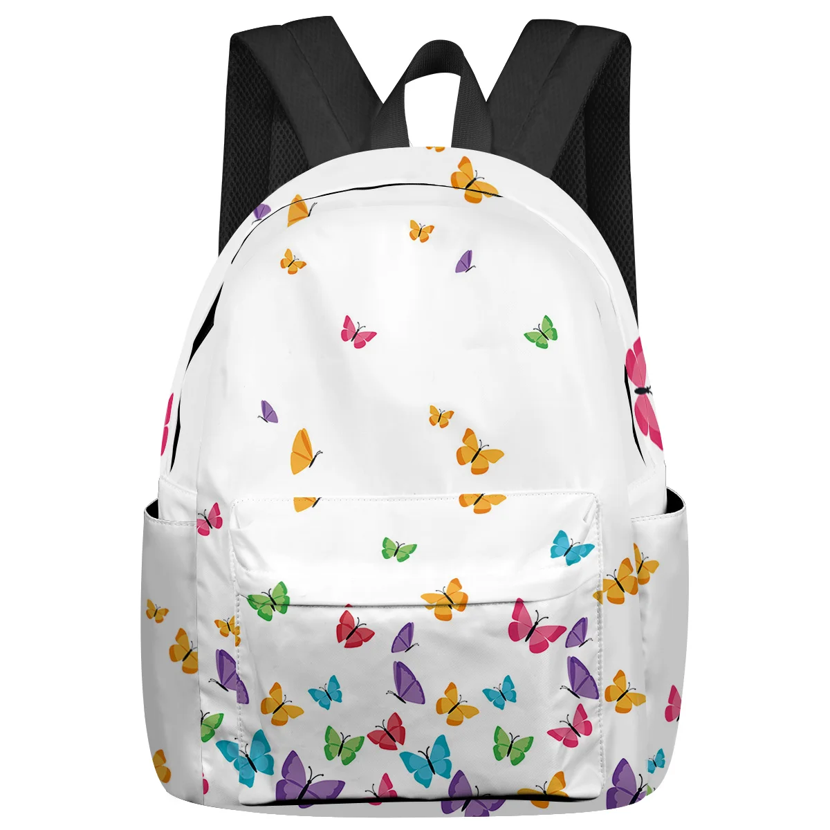 

Colorful Butterfly White Feminina Backpacks Teenagers Student School Bags Laptop Custom Backpack Men Women Female Travel Mochila