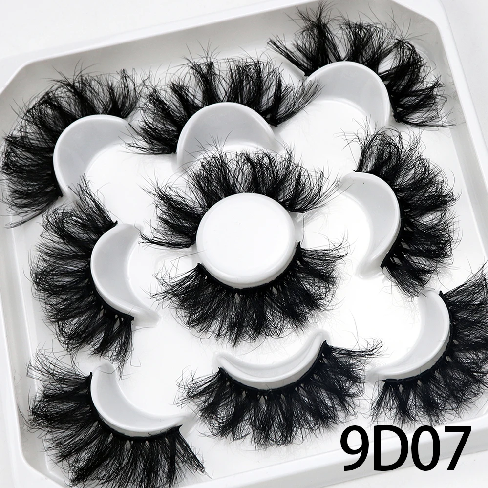 Korea 5 Paare 25mm Nerz Wimpern einzelne natürliche flauschige falsche Wimpern dichte Verlängerung Nerz Wimpern Großhandel Make-up Toole – Detail 6