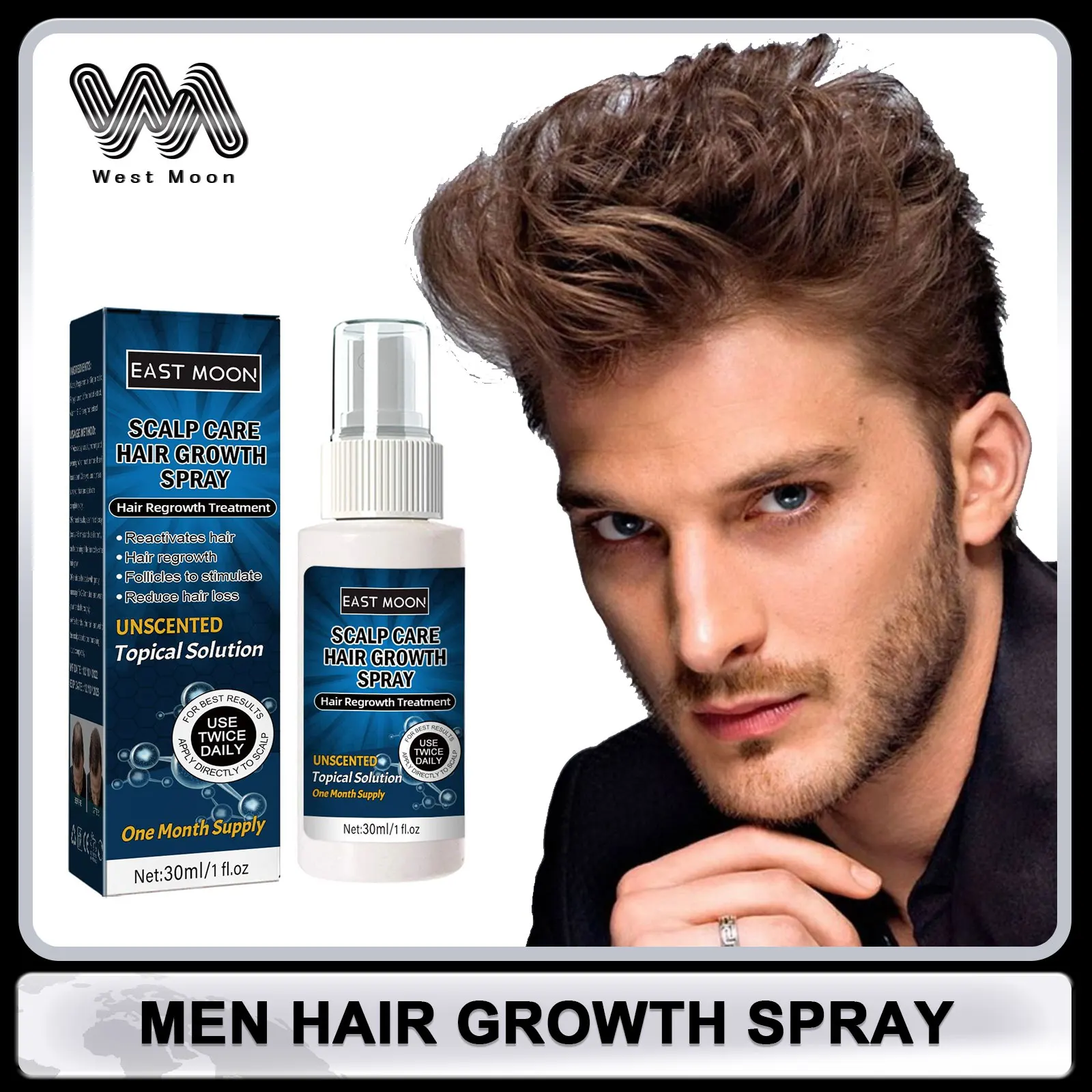 

Hair Growth Spray for Men Anti Hair Loss Serum Prevent Baldness Repair Damage Strong Root Deep Nourish Scalp Dryness Hair Care