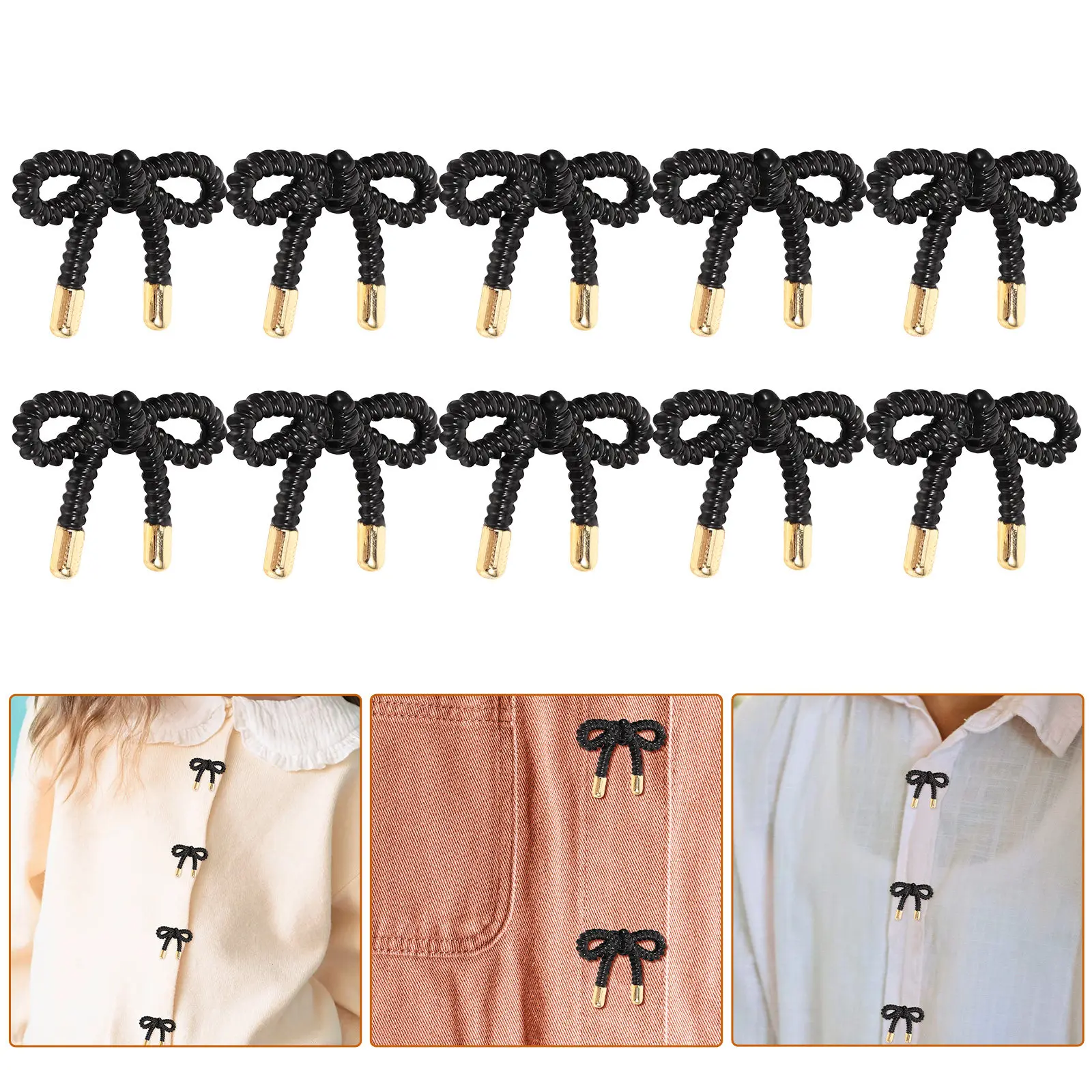 

10Pcs Bow Clothes Sewing Buttons Decorative Sew on Buttons for Coat Dress Sweater Clothes Accessories