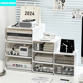 Desktop-Aufbewahrungsboxen, transparent, für Büro, Dokumente, Kleinigkeiten, Halter, Schubladen, Schreibtisch-Organizer, Schubladen, Schreibwaren, Schrank, Kleinigkeiten