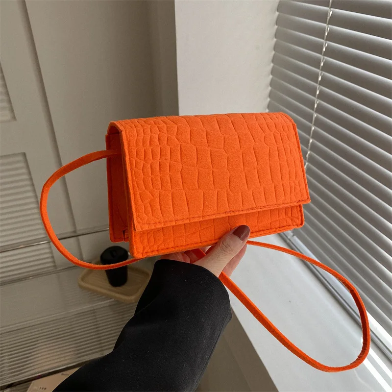 Trend Torebki Damskie Retro Projektant Luksusowe Kwadratowe Torby Crossbody Damskie Torby Na Ramię Filcowy Wzór Kamienia Mała Kwadratowa Torba