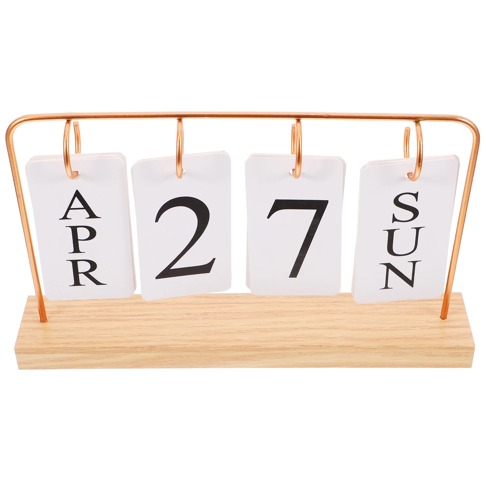 

Vintage Flip Desk Calendar Iron Frame Wood Base Perpetual Reusable Office Home Decor Tabletop Calendar Stand Daily Planner
