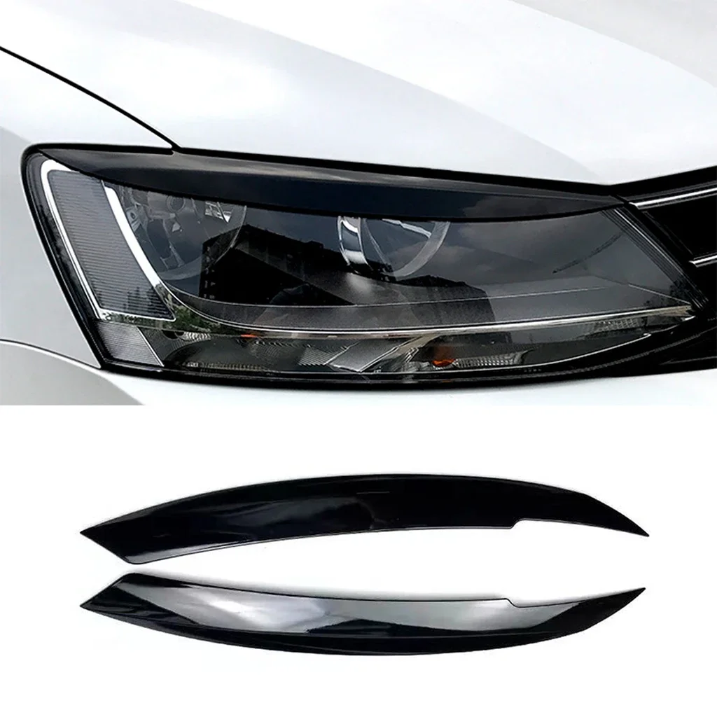 

New! 2Pcs Car Headlight Eyelid Eyebrow Trim Cover For VW Jetta 6 MK6 Sagitar NCS 2010 2011 2012 2013 2014 2015 2016 2017 2018