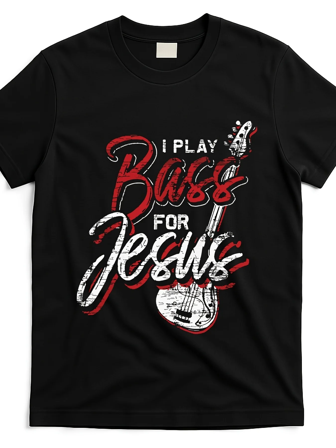 

Jesus Bassist Christian Bass Player Bass Guitar [Cool Design] Street Trending Style Women's Tee Comfortable Cotton Round Neck