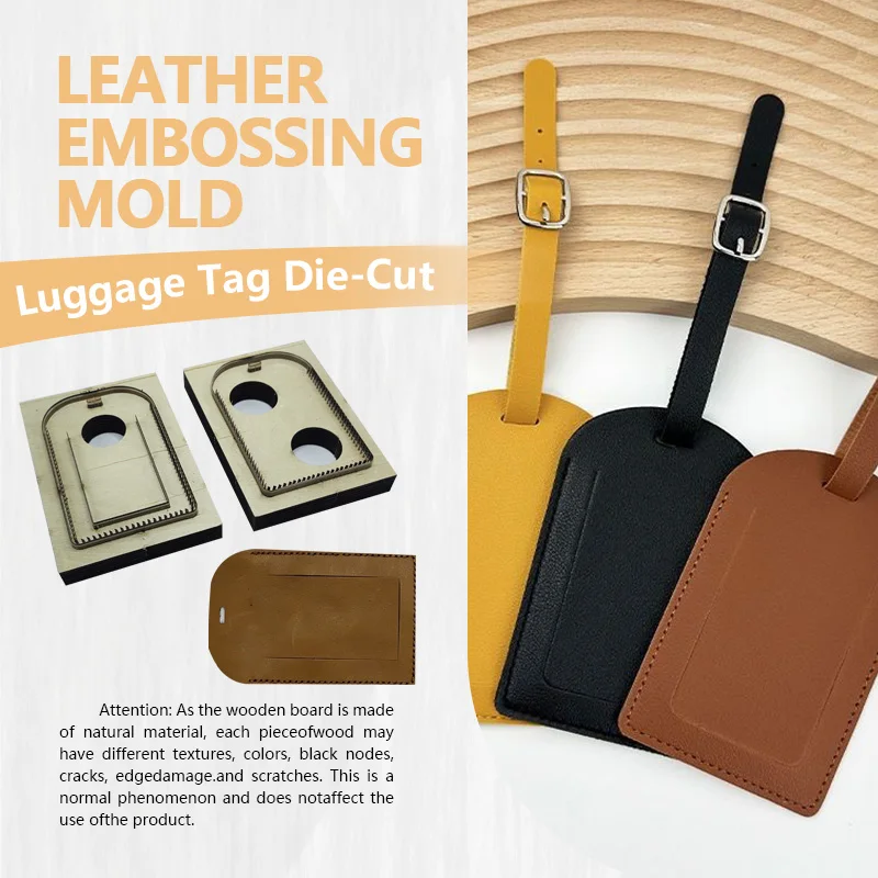 Leather Luggage Tag Set of 2 with Knife Template Easy Operation Convenient Durable