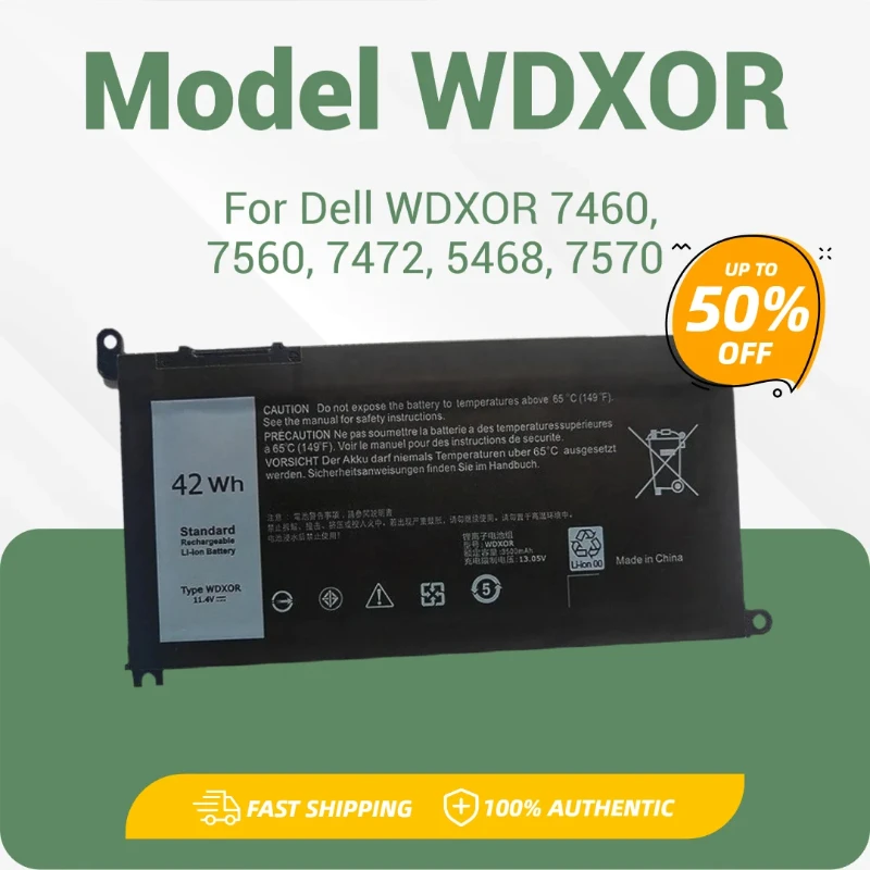 

Battery for Dell WDXOR 7460, 7560, 7472, 5468, 7570 Laptops