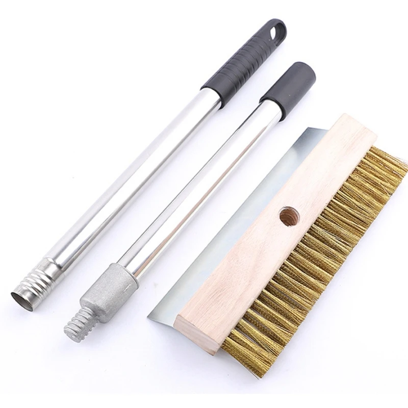 

652F Versatilitys Pizza Oven Brush with Metal Scraper for Restaurant Kitchens and Home Baking Needs Pizza Shop Tool